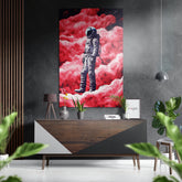 Astronaut Brushed Aluminum Dibond Wall Art.